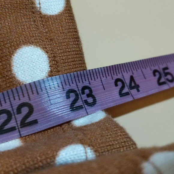 Joe Fresh Jillian| NWT Brown With White Polka Dots Long Sleeve Peplum Shirt - Picture 9 of 17